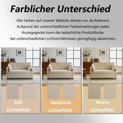 Canapé-lit à Deux Places Avec Fonction Lit, Dossier Réglable, Tissu Chenille