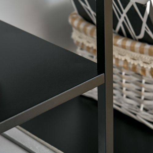 Bibliothèque En Métal Avec 5 Compartiments Ouverts, 120x35x87,5 Cm, Noir