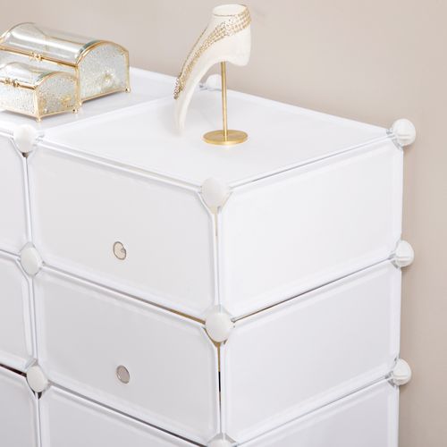 Rangement à Chaussures En Acier Et Plastique, Boîte De Rangement, Idéal Pour L'entrée, Blanc