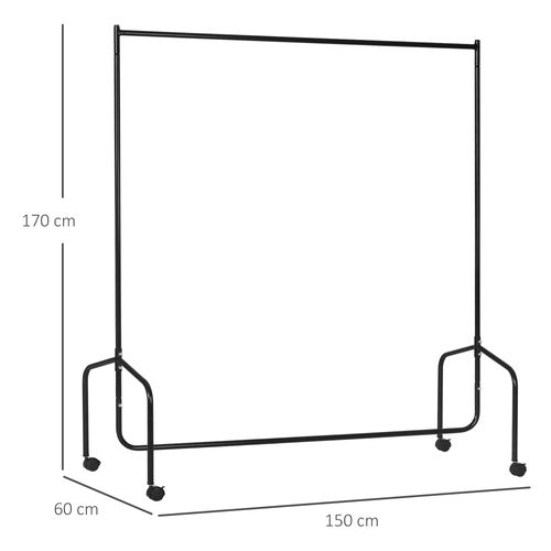Porte-vêtements En Métal Robuste 150x60x170cm, Montage Facile Pour Rangement Optimal