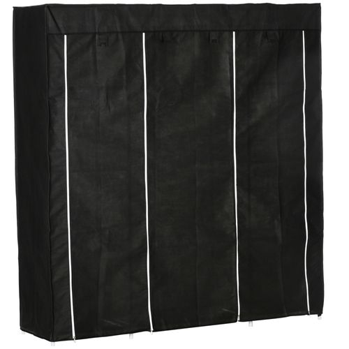 Armoire En Tissu Vliesstoff Avec 1 Tringle Et 10 Étagères, Gain De Place Robuste, 150x43x162,5cm