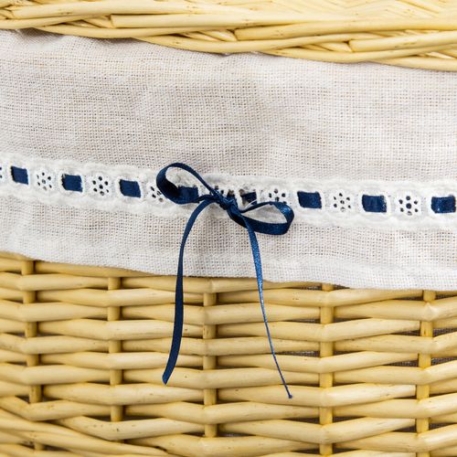 Panier à Linge Avec Couvercle En Osier 100l 51x38x57cm Naturel Pour Chambre Et Salle De Bain