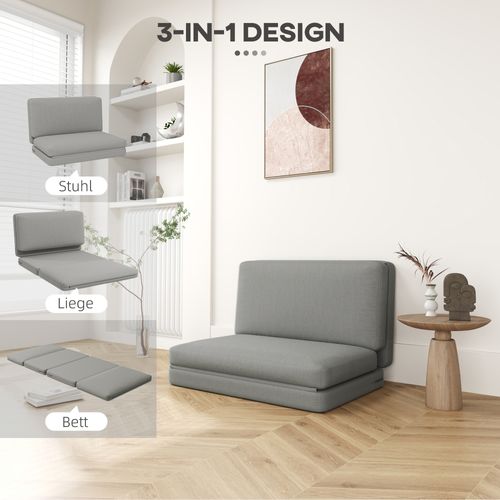 Canapé-lit Au Sol 3 En 1, Canapé Rembourré Avec Fonction Lit, Jusqu’à 240 Kg, Gris Clair