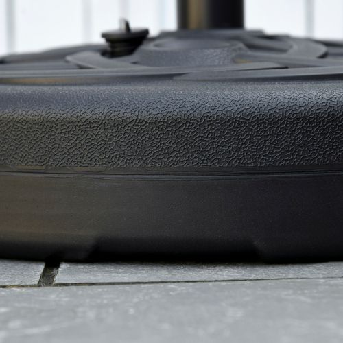 Support Parasol Remplissable Jusqu’à 35 Kg En Plastique Rond, Pour Balcon Et Jardin, Noir