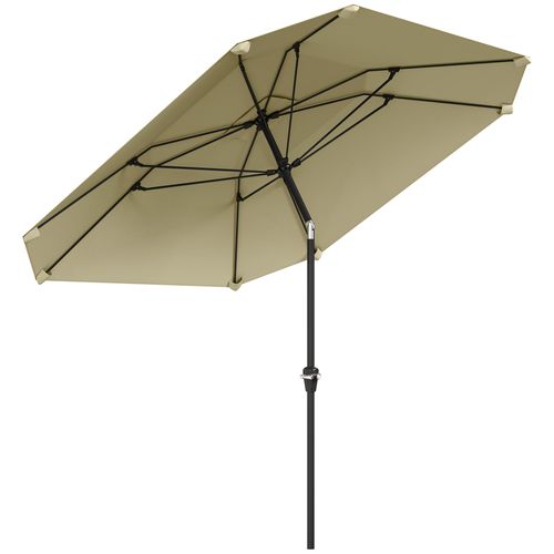 Parasol 233 Cm, Inclinable, Octogonal, Stable, Protection Solaire Pour Terrasse, Beige