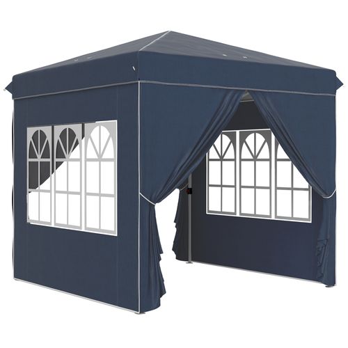 Pavillon 2,5x2,5m, Imperméable, Robuste, Pop-up, Avec 4 Côtés, ,bleu Foncé