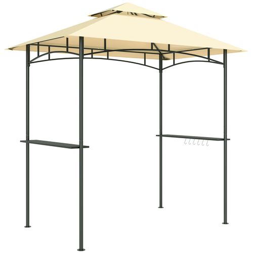 Pavillon De Jardin En Métal Avec Toit Double, Imperméable Et Ignifuge, Protection Uv, Beige