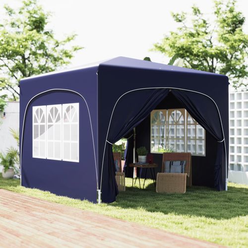 Pavillon 3x3m, Imperméable, Robuste, Pop-up, Avec 4 Côtés, Pour Jardin, ,bleu Foncé