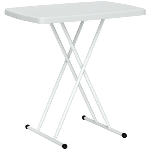 Table D’appoint Réglable En Plastique 76x50x74 Cm Pour Balcon Et Jardin，blanc