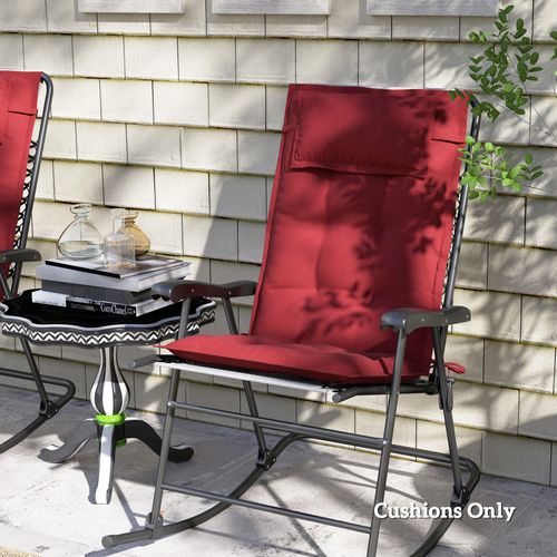 Housse De Coussin Pour Transat En Textile Imperméable, 50x116x5 Cm, Vin Rouge