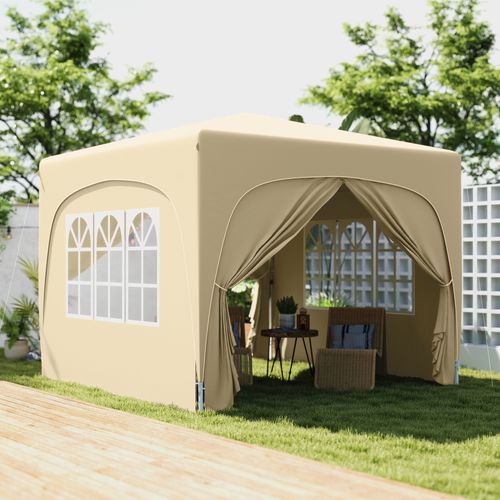 Pavillon 3x3m, Imperméable, Robuste, Pop-up Avec 4 Côtés, ,sable
