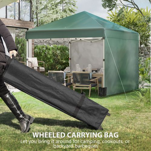 Pavillon 3x3m, Imperméable, Robuste, Pop-up Avec 2 Côtés, Pour Jardin, ,vert