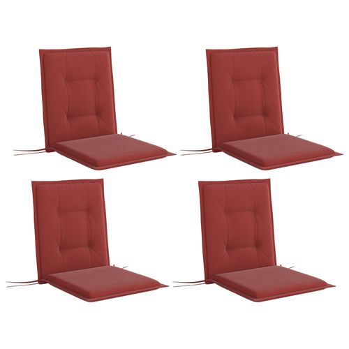 Coussins D’assise 4 Pièces 108x50 Cm Extérieur Intérieur, Avec Liens, Bordeaux