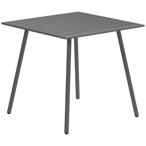 Table De Jardin 80x80x74 Cm En Acier Antidérapant Pour 4 Personnes，gris