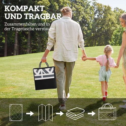 Tapis D'extérieur En Polyester Robuste, Imperméable, Pliable, Style Bohème, 182 X 274 Cm