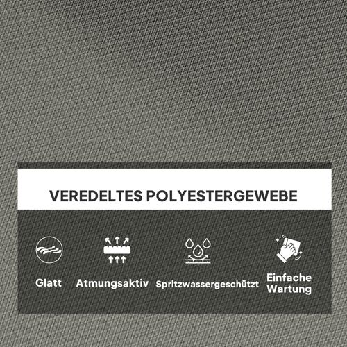 Coussin De Siège à Dossier 120×100cm Rembourrage 8cm Imperméable Pour Fauteuil Suspendu, Gris