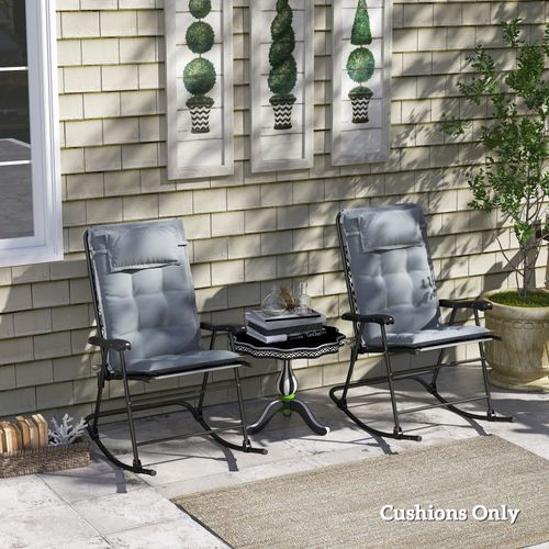 Set De 2 Coussins Pour Chaise Longue En Tissu Résistant à L'eau, Gris Clair