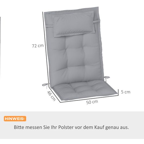 Set De 2 Coussins Pour Chaise Longue En Tissu Résistant à L'eau, Gris Clair