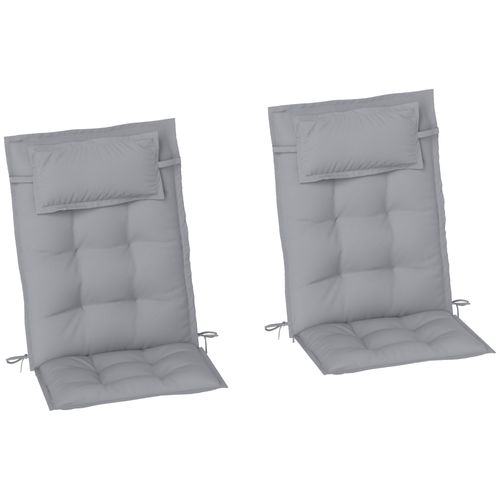 Set De 2 Coussins Pour Chaise Longue En Tissu Résistant à L'eau, Gris Clair