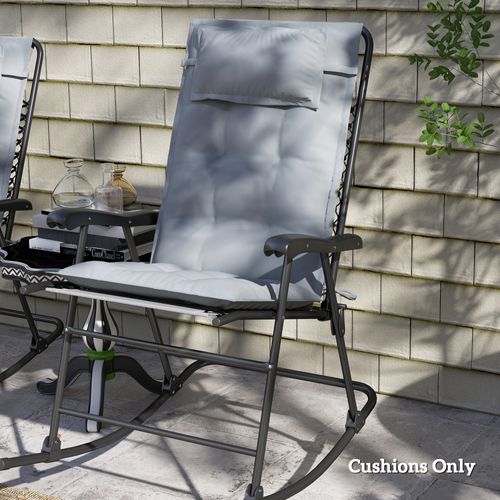 Set De 2 Coussins Pour Chaise Longue En Tissu Résistant à L'eau, Gris Clair