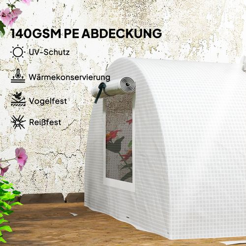 Serre En Acier Avec Fenêtre Roulante Toit Rond, Hiver Résistant, Abri De Tomates