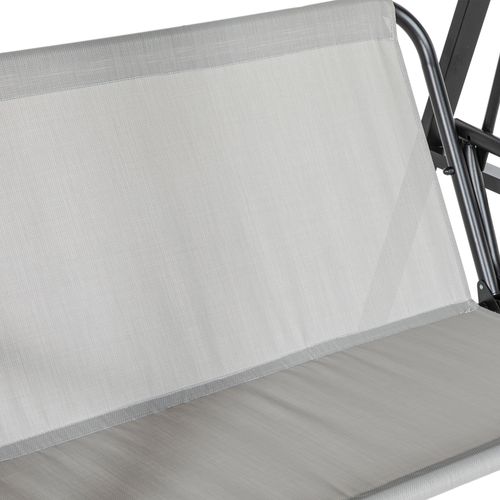 Banc De Jardin 2 Places Métal Avec Toit Réglable, Coussins, Charge 220 Kg, Gris