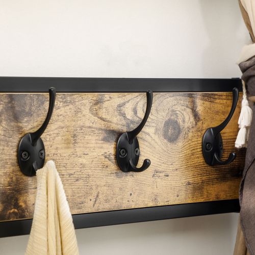 Porte-manteau En Acier, Brun Rustique, Robuste Et Polyvalent Pour L'extérieur Et L'utilisation
