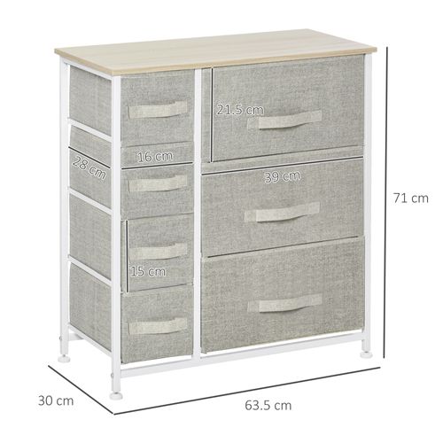 Meuble De Rangement D'appoint En Tissu Non Tissé Pliable, Gain De Place, Gris, 63,5x30x71cm