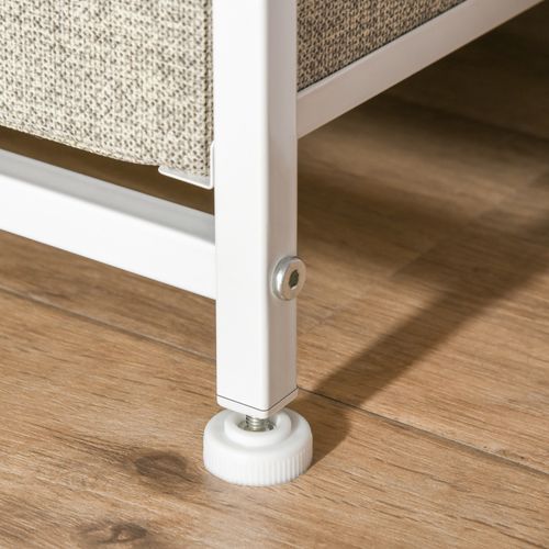 Meuble De Rangement D'appoint En Tissu Non Tissé Pliable, Gain De Place, Gris, 63,5x30x71cm