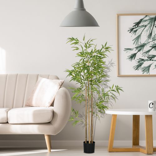 Plante Artificielle, Bambou, 180 Cm, 830 Feuilles, Décoration Intérieure, Vert