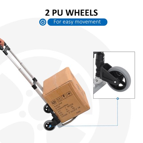 Diable Aluminium Pliable 70 Kg Charge Max, Poignée Rabattable, , Argent