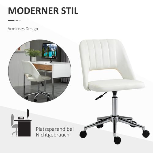 Chaise Pivotante Ergonomique Compacte En Tissu, Réglable En Hauteur, Beige