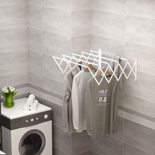 Sechoir à Linge Pliable En Métal, 57,5 Cm, Pour Intérieur Et Extérieur, Blanc