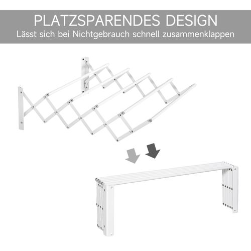 Sechoir à Linge Pliable En Métal, 57,5 Cm, Pour Intérieur Et Extérieur, Blanc