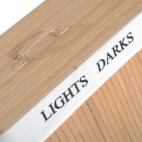 Corbeille à Linge 100l En Bambou Avec Couvercle, Sac En Toile, Idéal Pour La Collecte De Linge