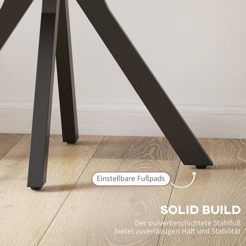 Table De Cuisine Ronde Mdf 78×75 Cm Piètement Araignée, Brun Rustique