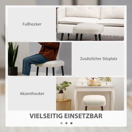 Pouf Piédestal Carré En Effet Cachemire Avec Pieds En Acier, Pour Salon Et Chambre, Gris Clair