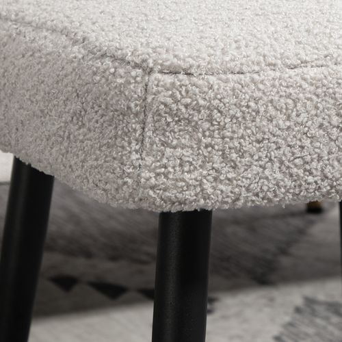 Pouf Piédestal Carré En Effet Cachemire Avec Pieds En Acier, Pour Salon Et Chambre, Gris Clair