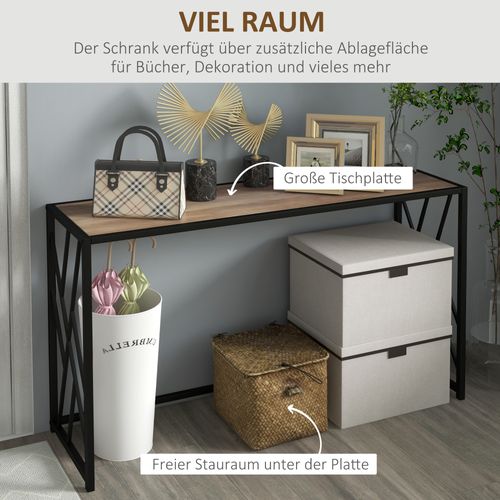 Table Console En Métal, Table D'entrée Avec Pieds En Acier, Style Industriel, 120 X 35 X 75 Cm