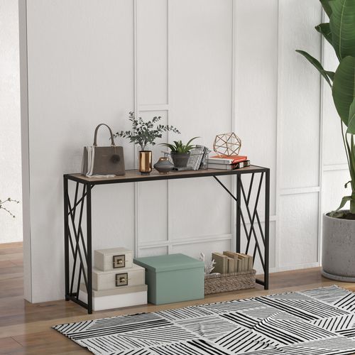 Table Console En Métal, Table D'entrée Avec Pieds En Acier, Style Industriel, 120 X 35 X 75 Cm