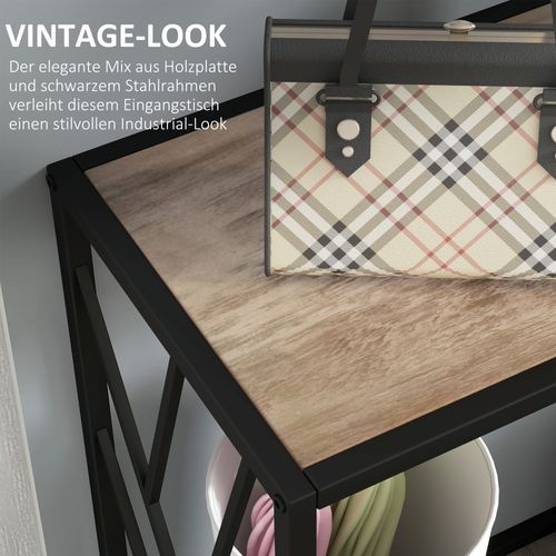 Table Console En Métal, Table D'entrée Avec Pieds En Acier, Style Industriel, 120 X 35 X 75 Cm