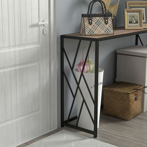 Table Console En Métal, Table D'entrée Avec Pieds En Acier, Style Industriel, 120 X 35 X 75 Cm