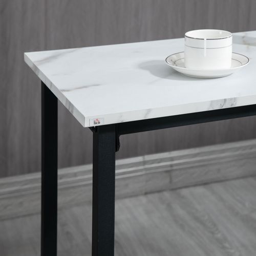 Ensemble Bar Acier 3 Pièces Table Haute Avec 2 Tabourets, Cuisine Ou Salle à Manger, Blanc Noir