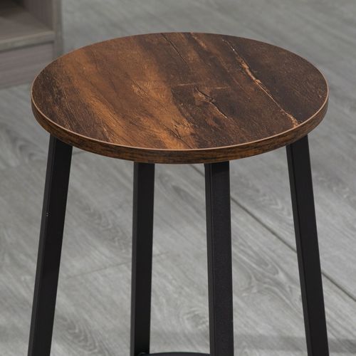 Set De 2 Tabourets De Bar Industriels, Cadre En Métal, Pour Salle à Manger, Marron