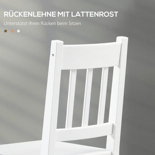 Chaises Salle à Manger Bois De Pin 4 Pièces Dossier Simple, Style Moderne, Blanc