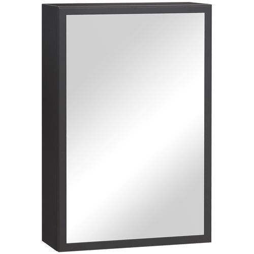 Armoire Miroir Moderne Murale 3 Niveaux De Rangement 40x15x60 Cm, Noir