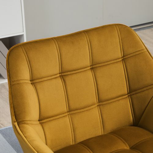 Fauteuil Relax En Velours Polyester, Scandinave, Jambes Surélevées, Jaune