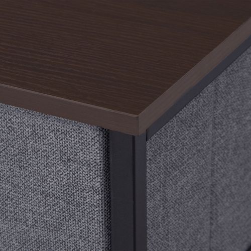 Meuble De Rangement D'appoint En Métal Avec 7 Tiroirs En Tissu Pliables, Effet Bois, Gris