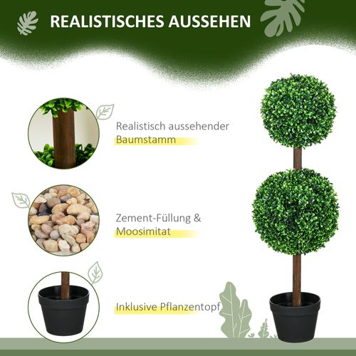 Plantes Artificielles, Buis En Plastique, 90 Cm,résistant Aux Uv,décoration Intérieure Et Extérieure