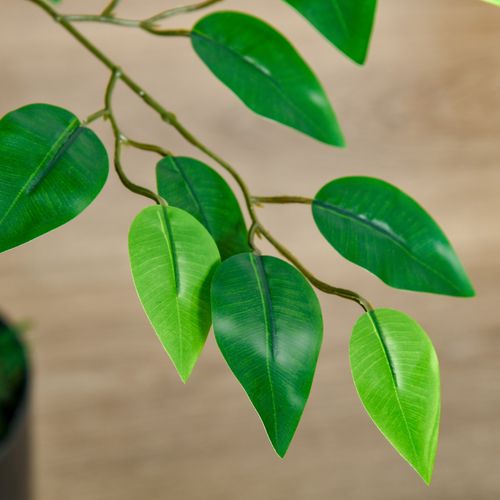 Plante Artificielle Ficus 135 Cm En Plastique, Avec Pot En Ciment, Pour Salon Bureau Jardin
